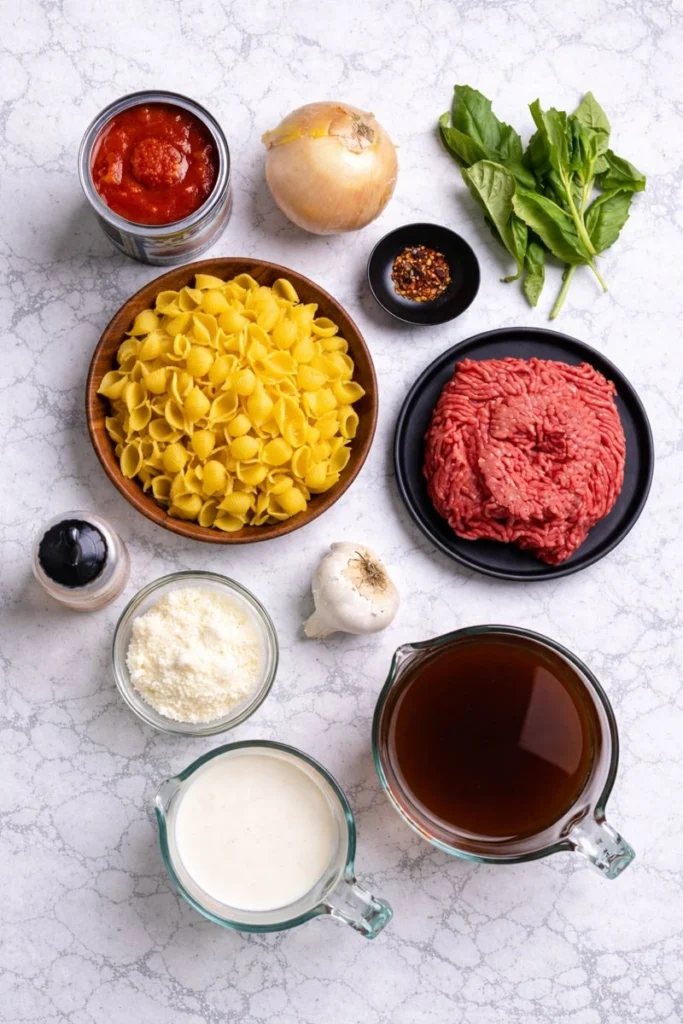 Creamy Beef and Shells