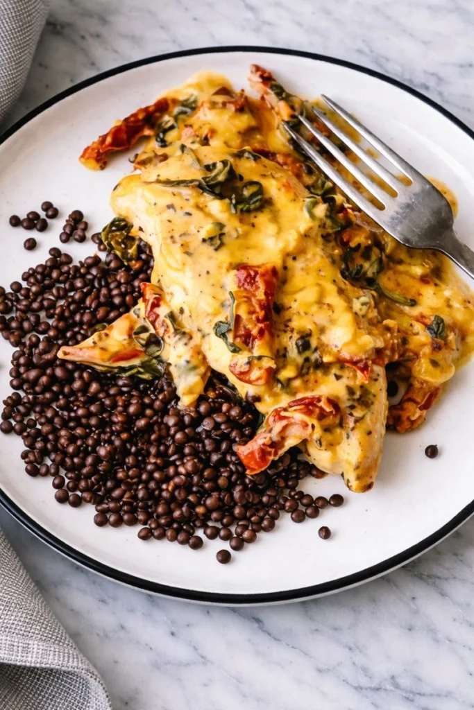 Creamy High-Protein Tuscan Chicken Skillet