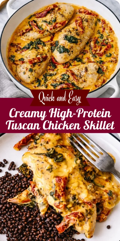Creamy High-Protein Tuscan Chicken Skillet