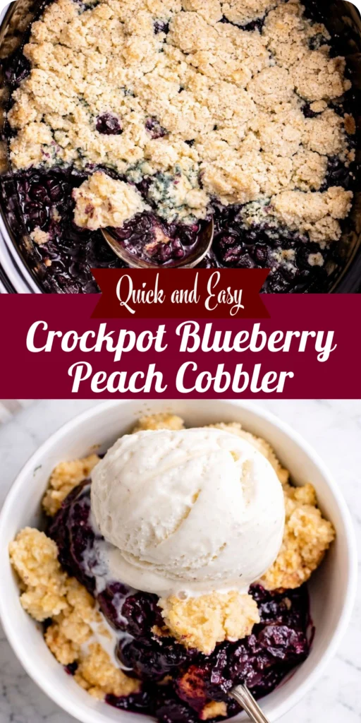 Crockpot Blueberry Peach Cobbler