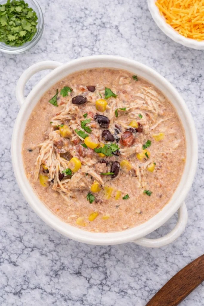 Crockpot Cream Cheese Chicken Chili