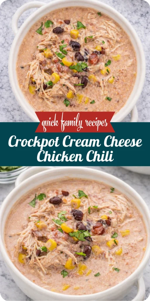 Crockpot Cream Cheese Chicken Chili