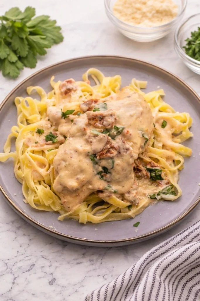 Crockpot Tuscan Garlic Chicken