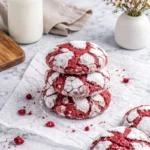 Heart-Shaped Red Velvet Crinkle Cookies