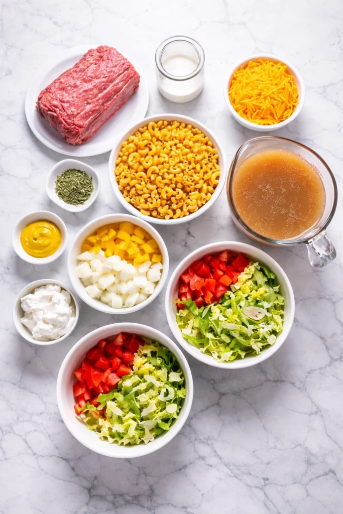 High-Protein Cheeseburger Skillet with Lean Beef