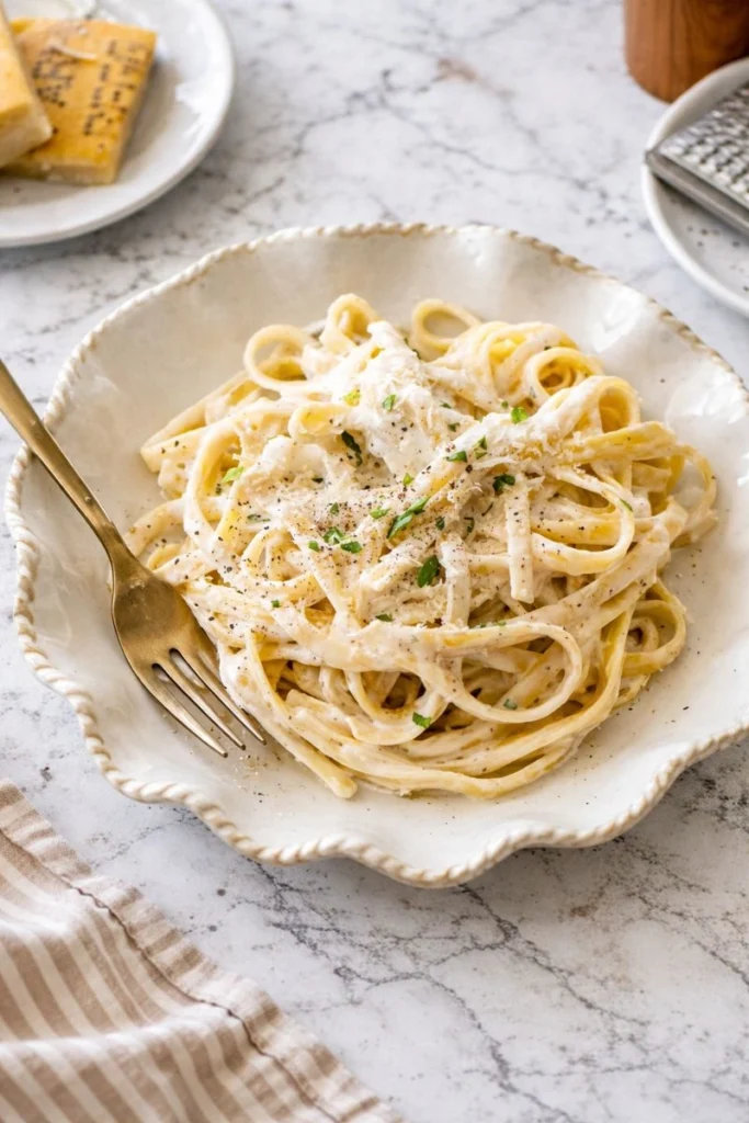 High-Protein Chicken Alfredo with Cottage Cheese Sauce