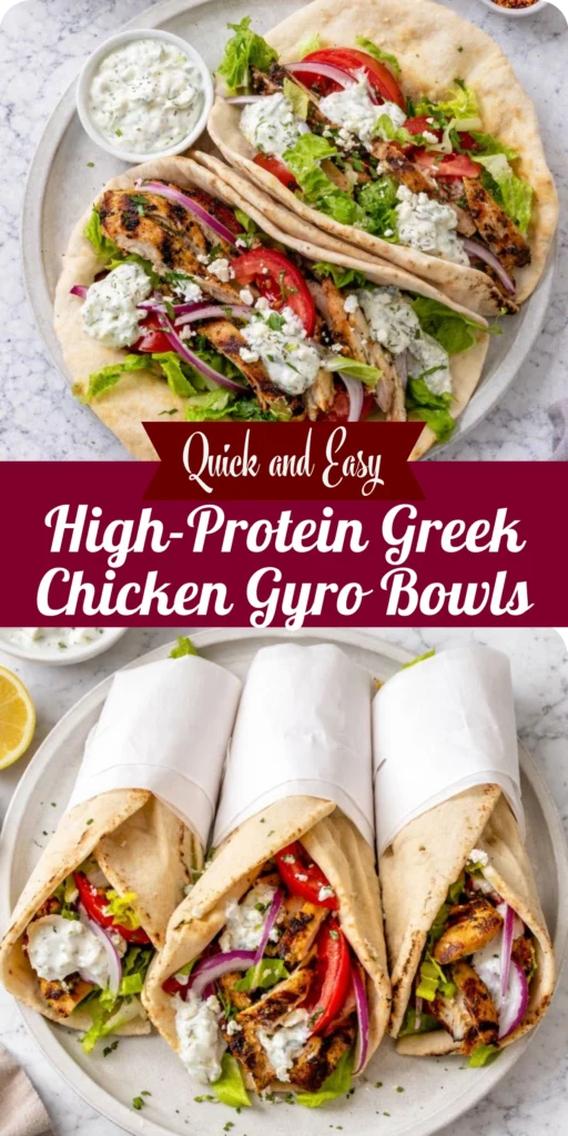 High-Protein Greek Chicken Gyro Bowls