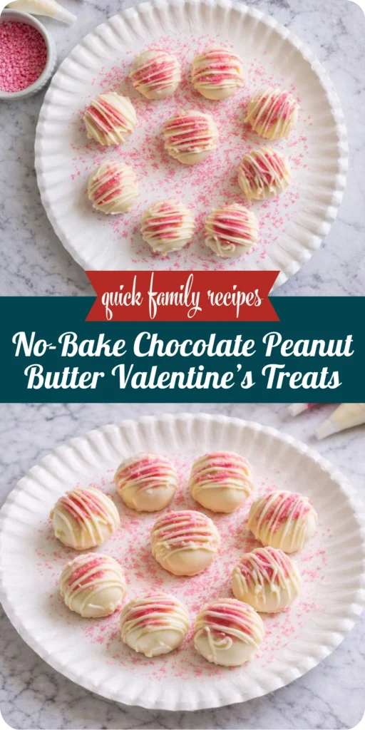 No-Bake Chocolate Peanut Butter Valentine’s Treats