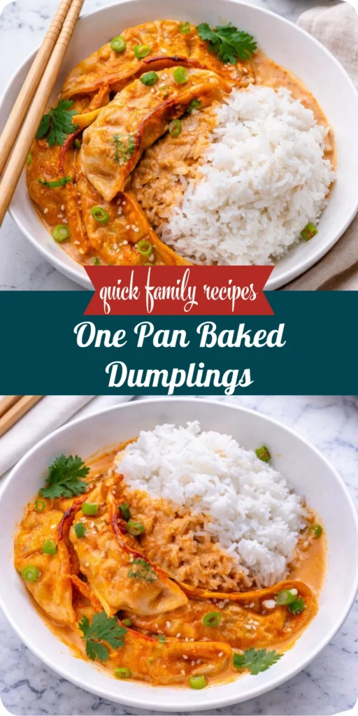 One Pan Baked Dumplings
