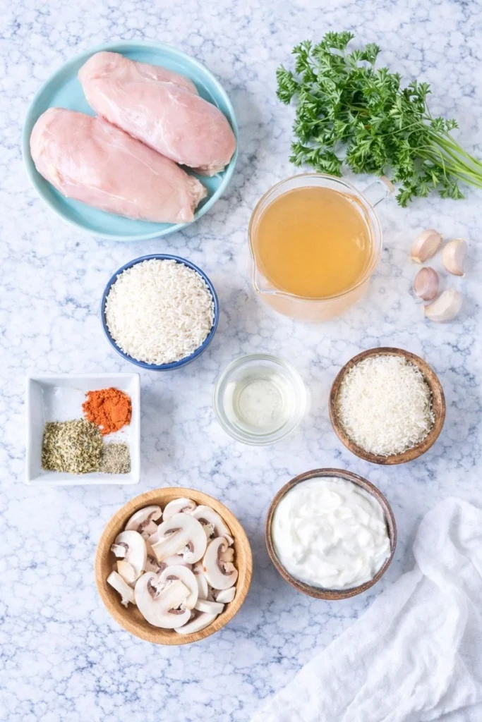 One-Pot Creamy Garlic Parmesan Chicken and Rice