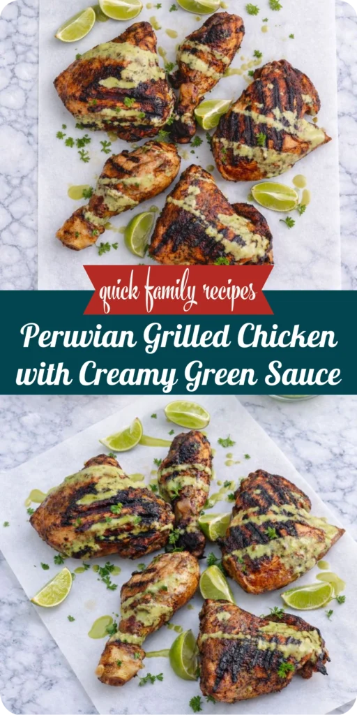 Peruvian Grilled Chicken with Creamy Green Sauce
