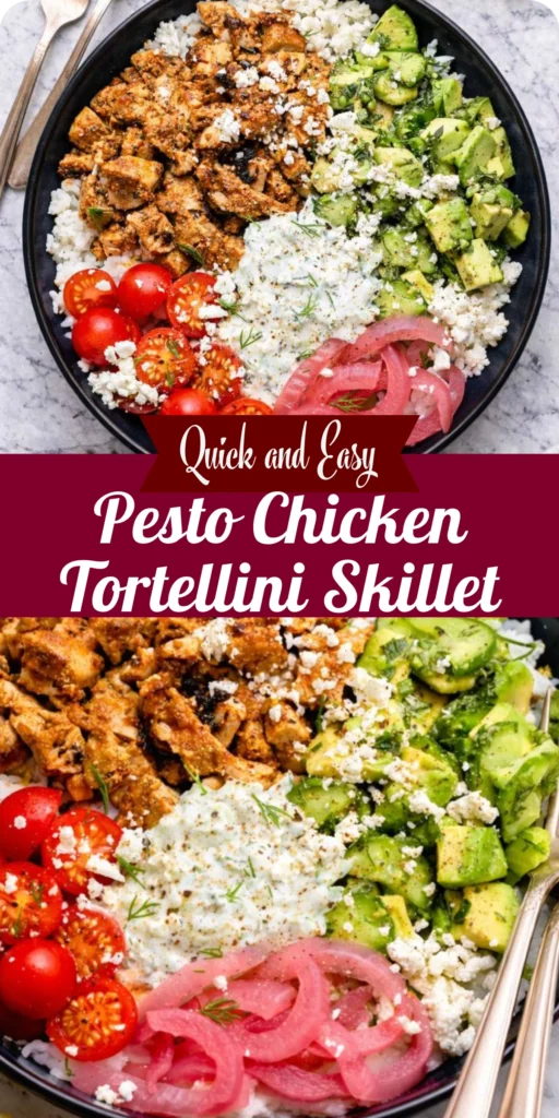 Pesto Chicken Tortellini Skillet
