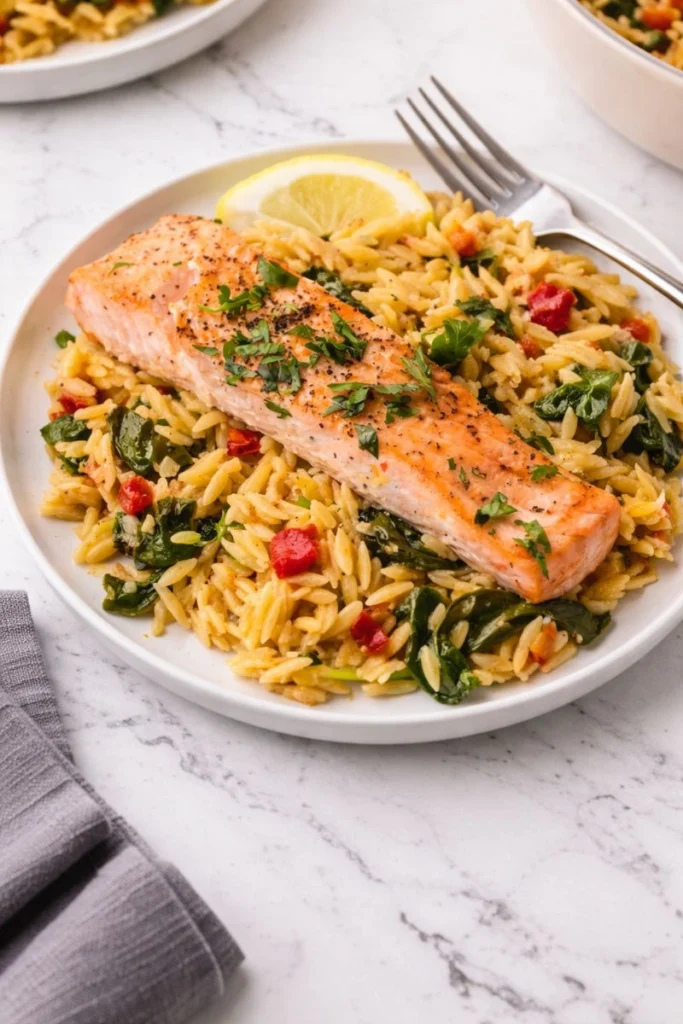 Salmon with Lemon Orzo