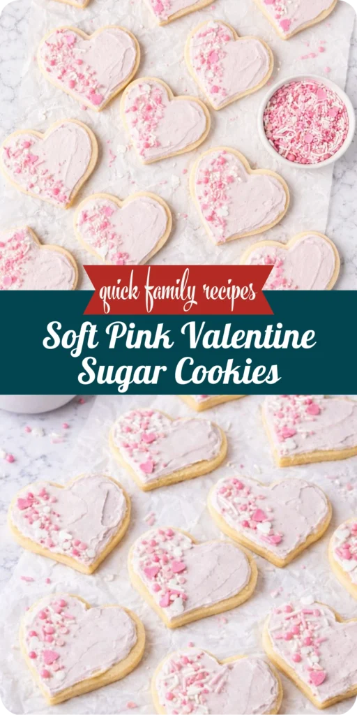 Soft Pink Valentine Sugar Cookies