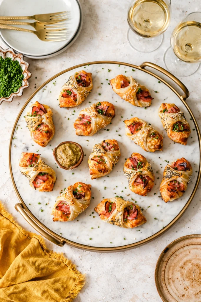 Sweet Ham & Swiss Puff Pastry Bites