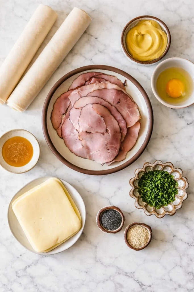 Sweet Ham & Swiss Puff Pastry Bites