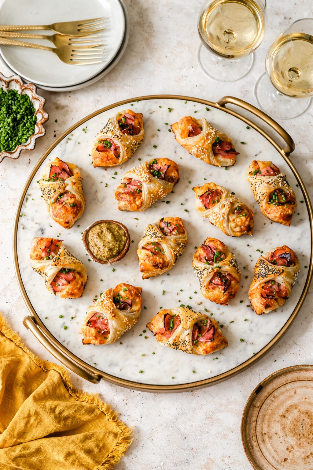 Sweet Ham & Swiss Puff Pastry Bites