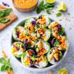 Vegetable Spring Rolls with Peanut Sauce