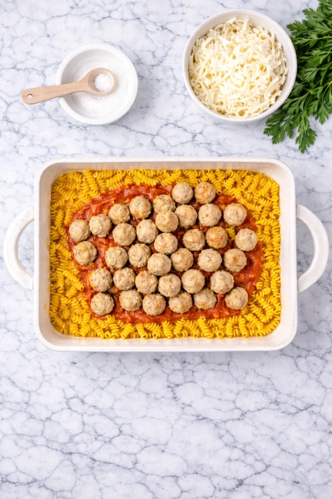 Dump and Bake Meatball Casserole