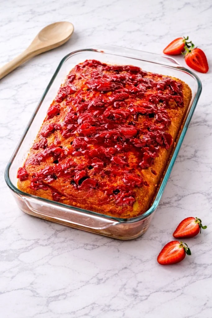 Strawberry Lemon Easter Poke Cake