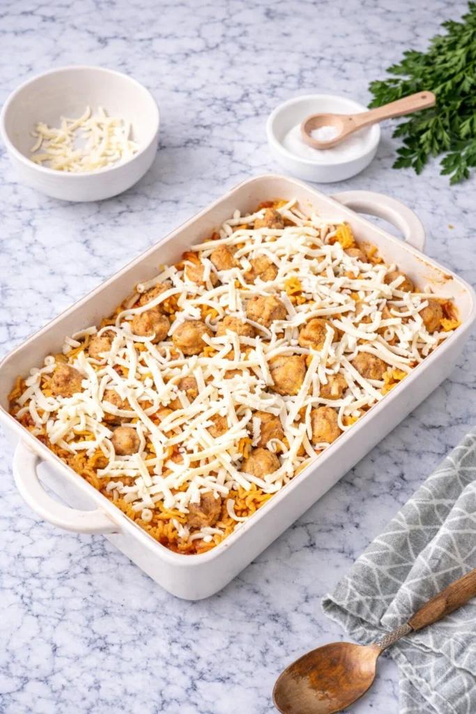 Dump and Bake Meatball Casserole