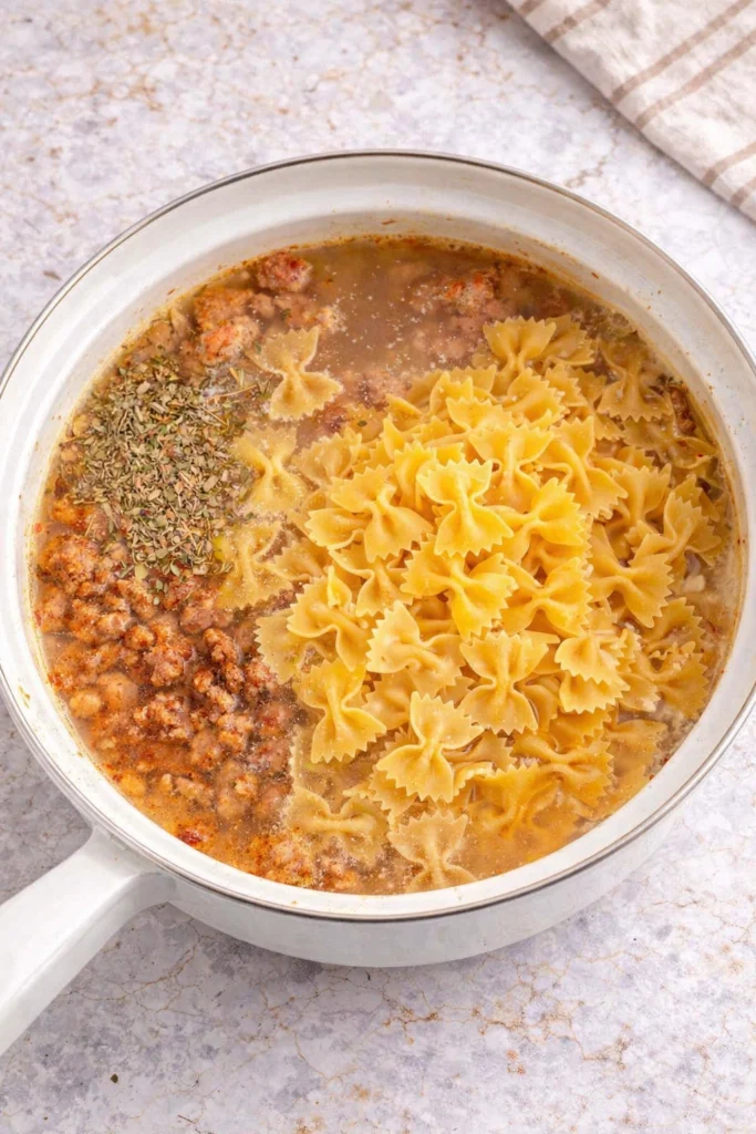 One Pot Creamy Sausage Pasta