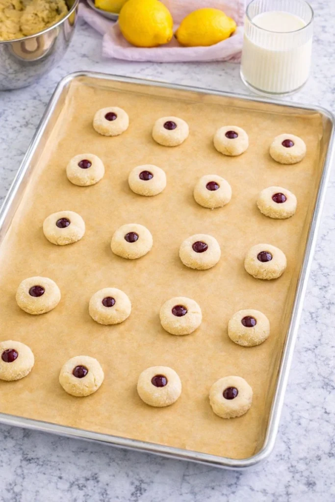 Lemon Raspberry Easter Thumbprint Cookies