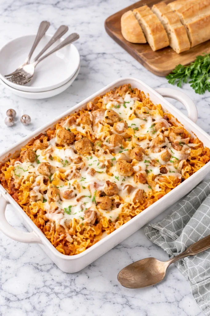 Dump and Bake Meatball Casserole