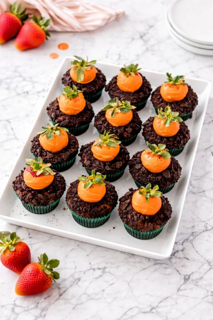 Easter Carrot Patch Cupcakes