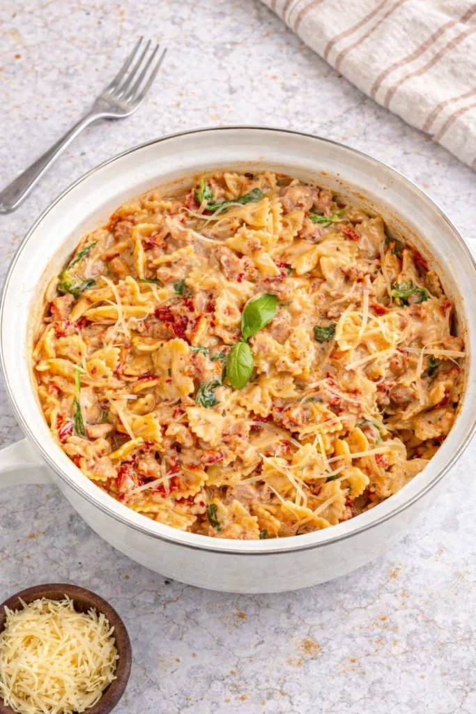 One Pot Creamy Sausage Pasta