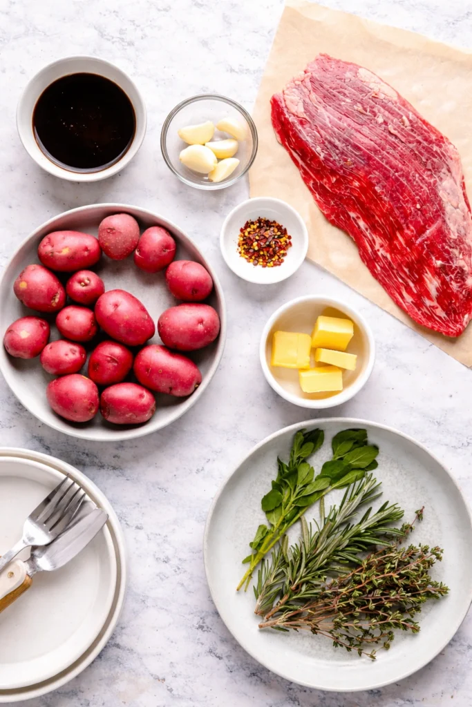 Creamy Garlic Butter Steak and Potatoes Skillet