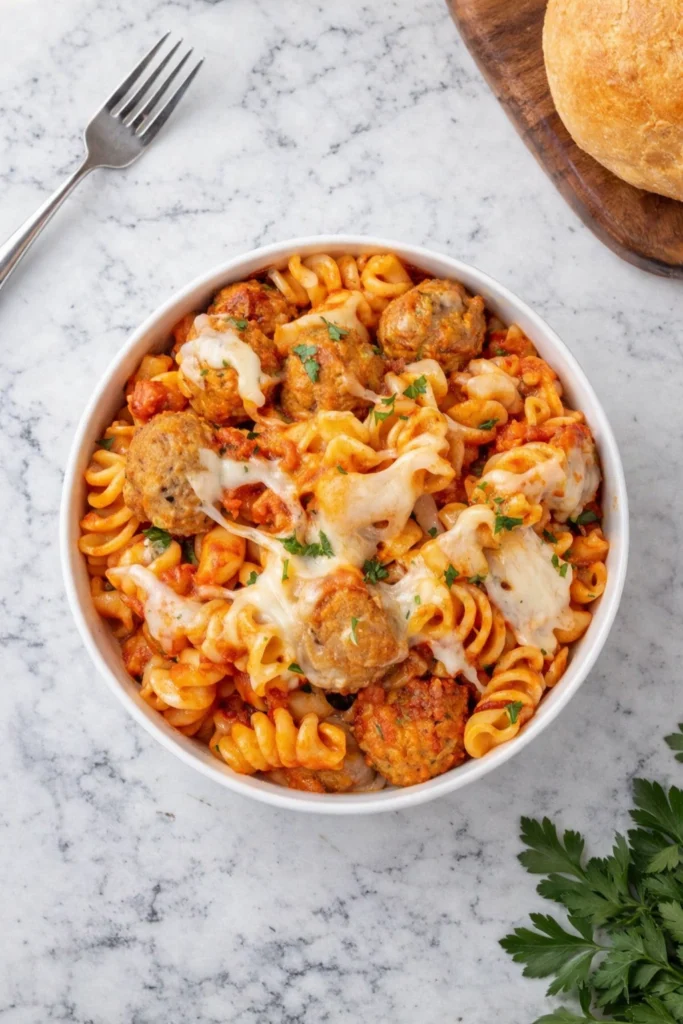 Dump and Bake Meatball Casserole