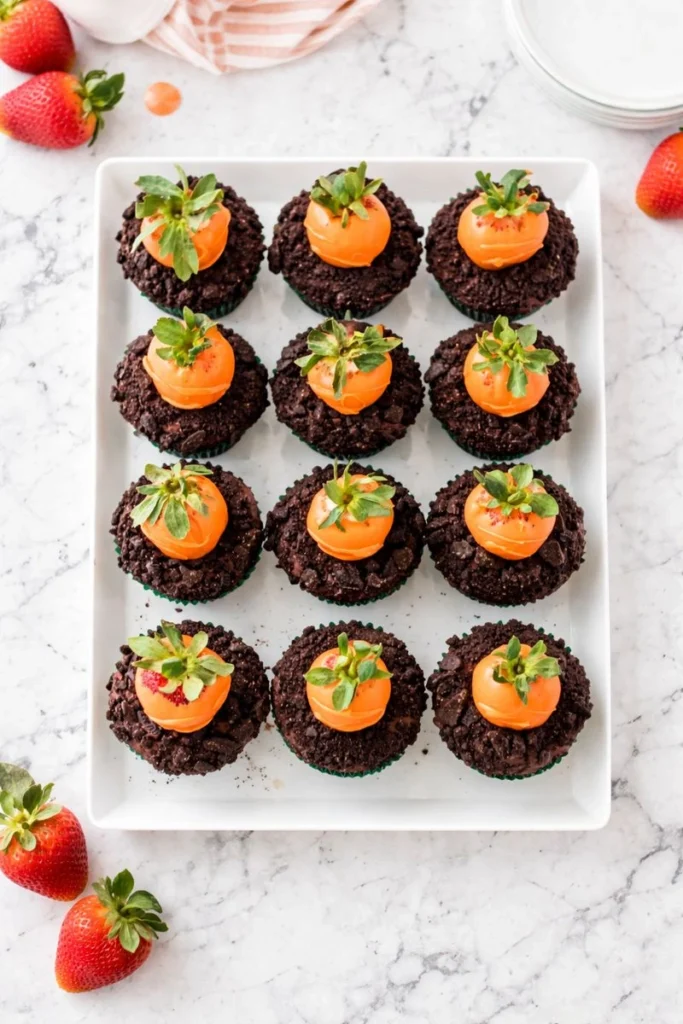 Easter Carrot Patch Cupcakes