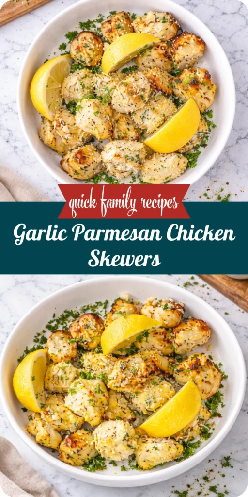 Garlic Parmesan Chicken Skewers