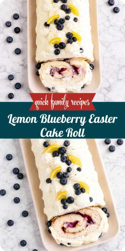 Lemon Blueberry Easter Cake Roll