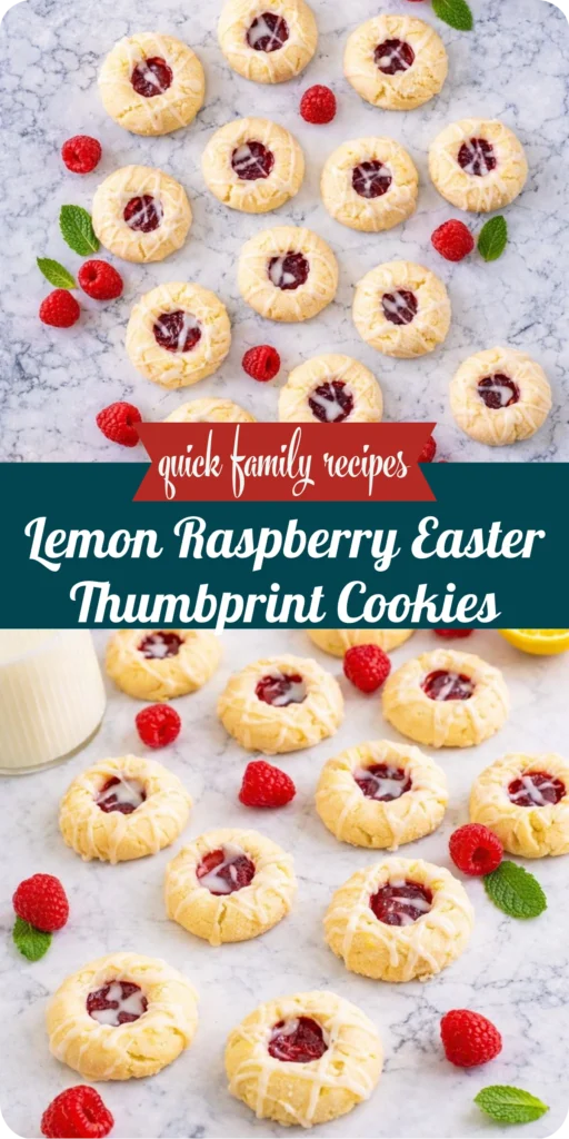 Lemon Raspberry Easter Thumbprint Cookies