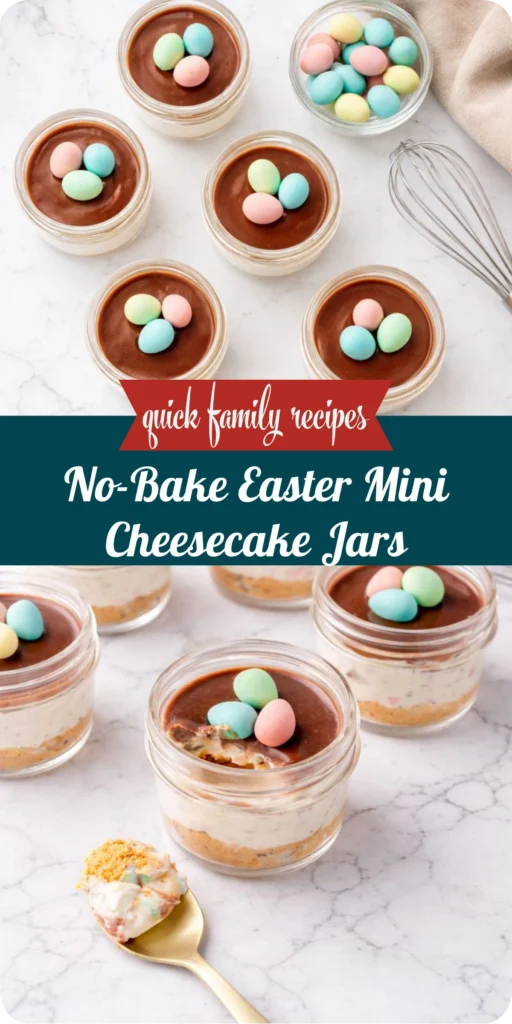 No-Bake Easter Mini Cheesecake Jars