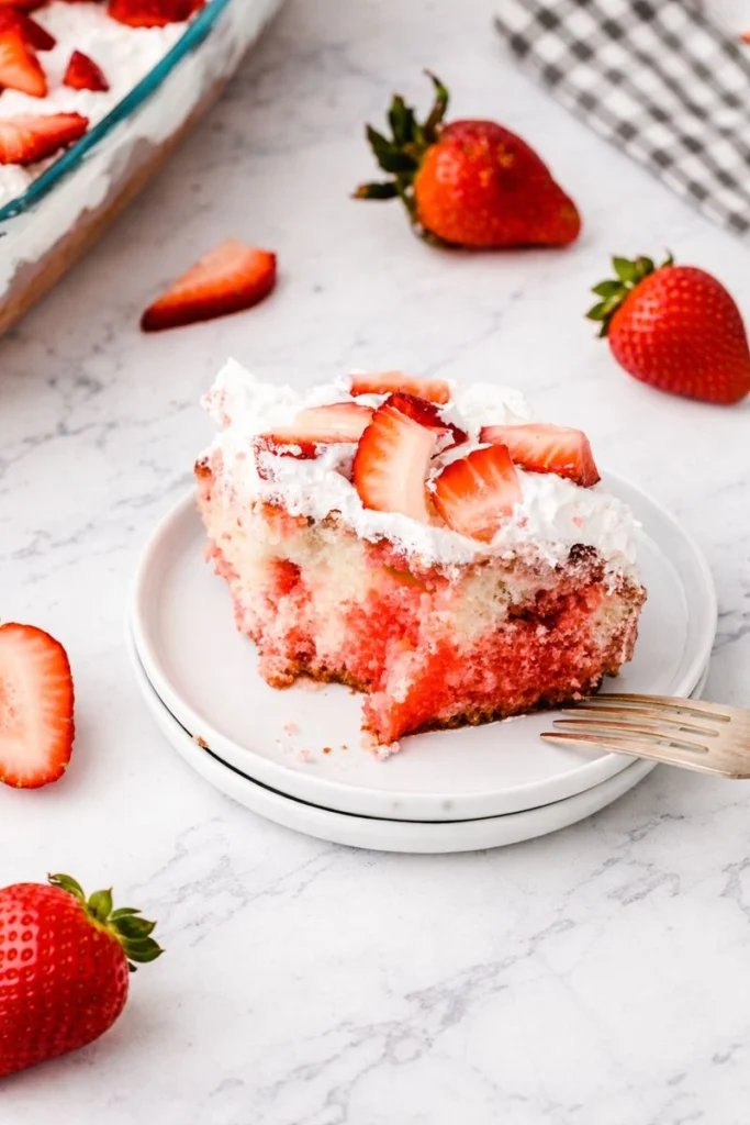 Strawberry Lemon Easter Poke Cake