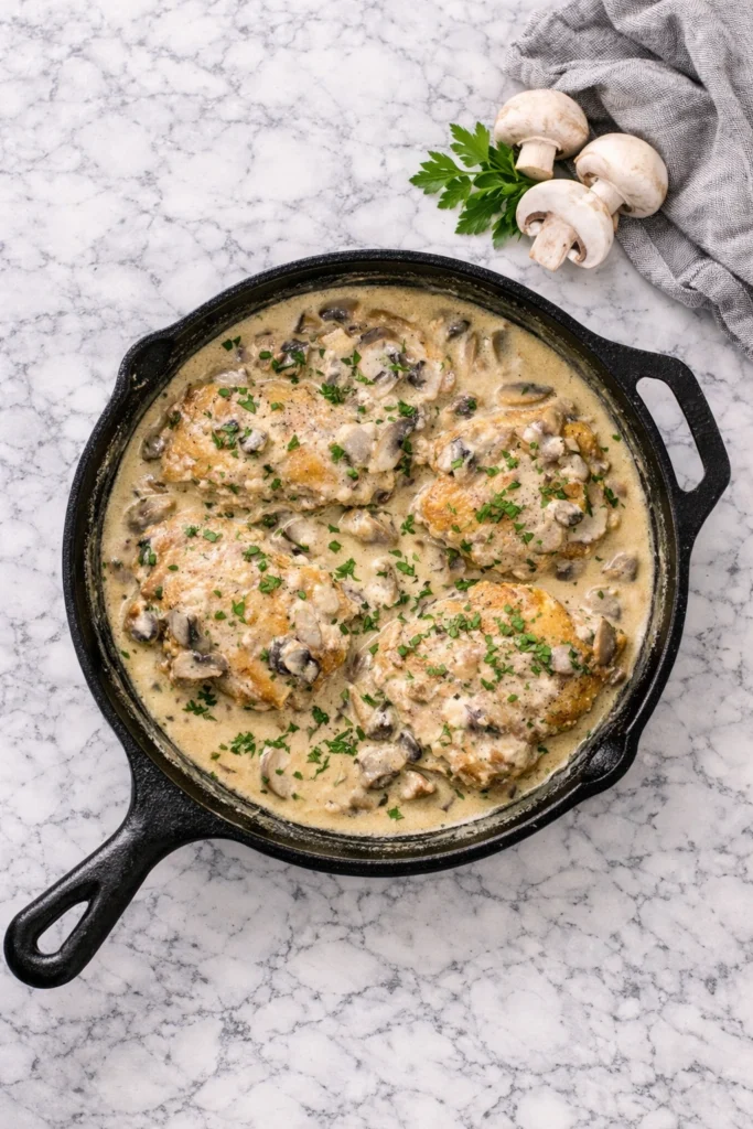 Creamy Garlic Mushroom Chicken