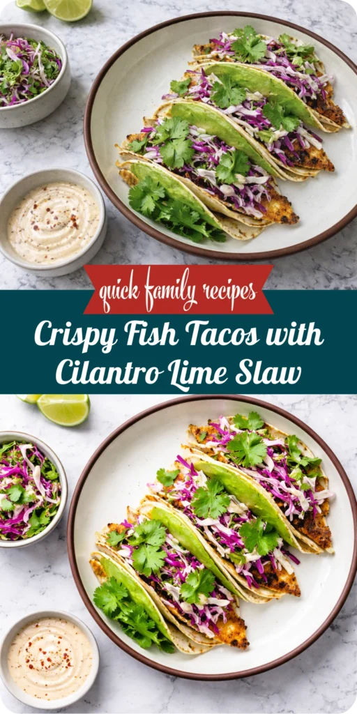 Crispy Fish Tacos with Cilantro Lime Slaw