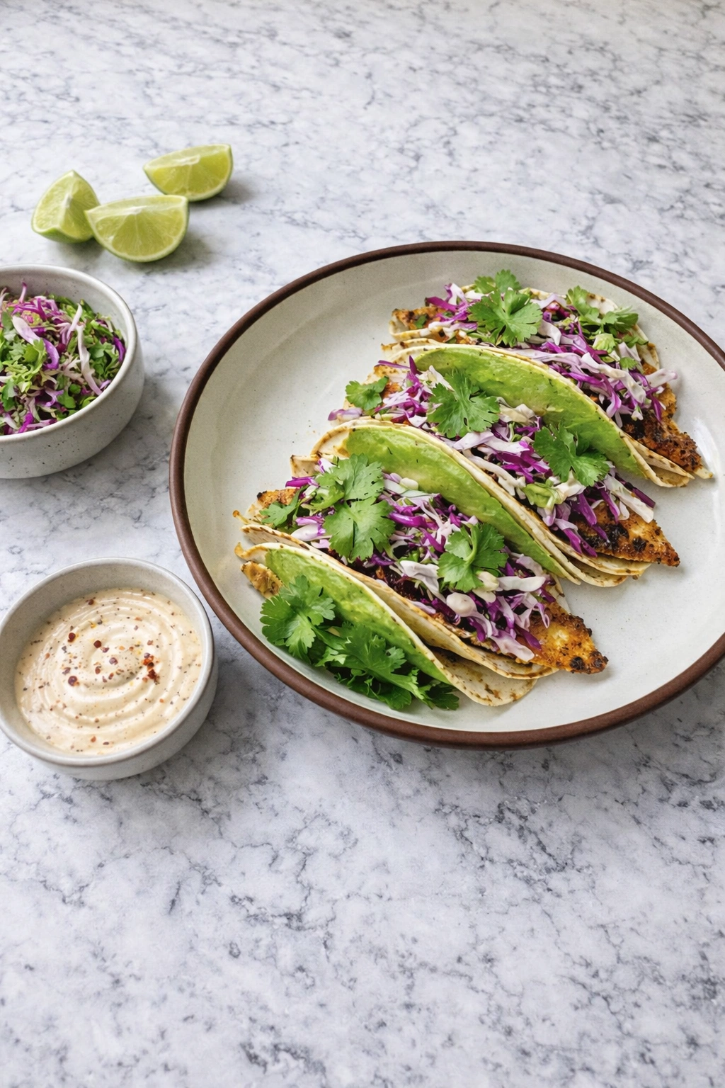 Crispy Fish Tacos with Cilantro Lime Slaw