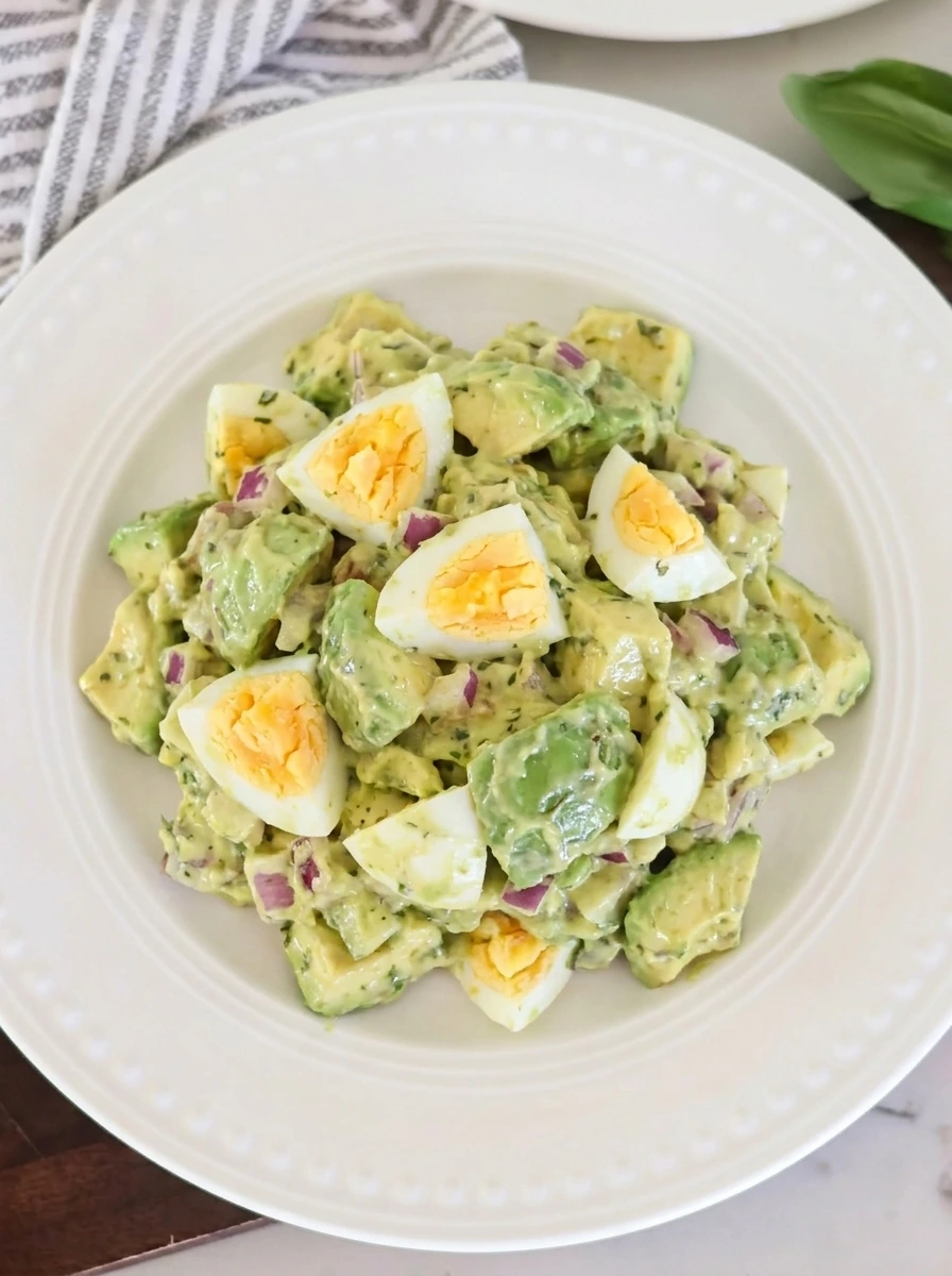 served avocado egg salad