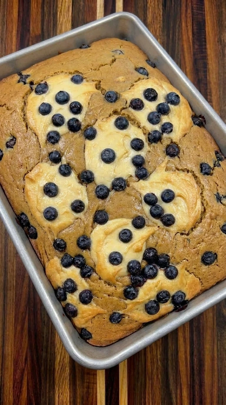 Baked blueberry cream cheese bread