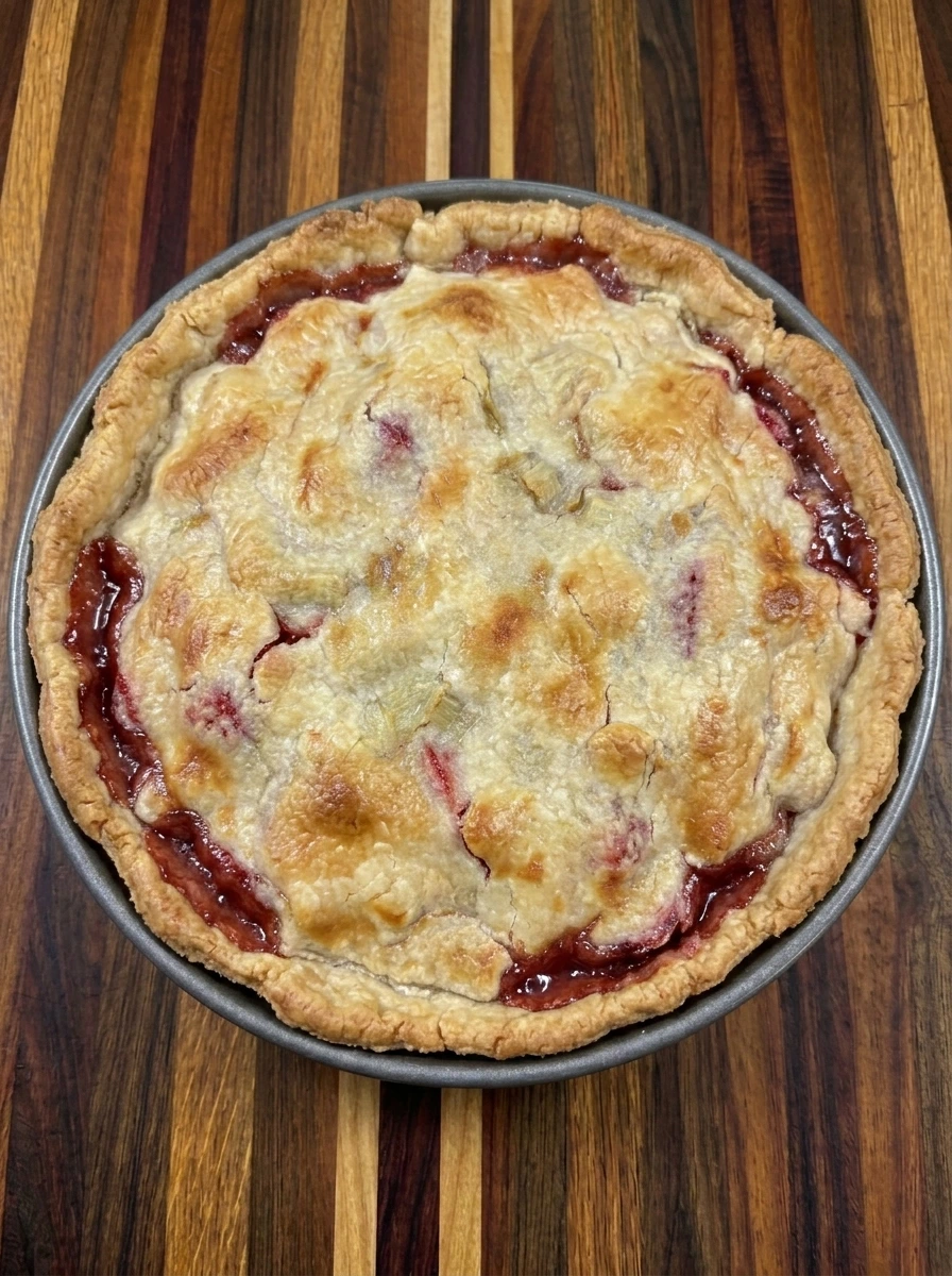 baked strawberry rhubarb pie