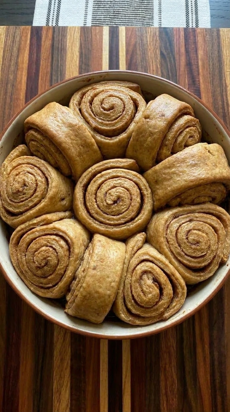Baked cinnamon rolls golden