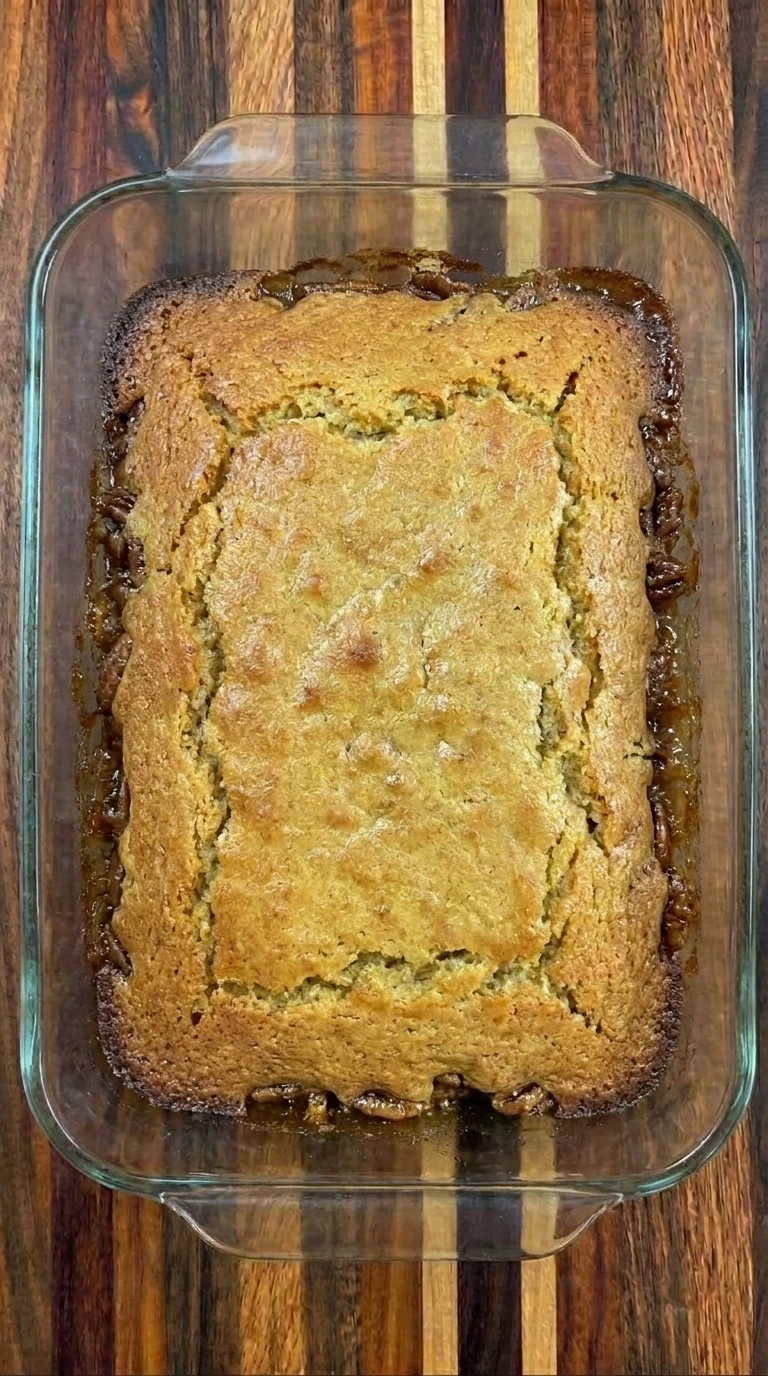 Baked pecan dump cake