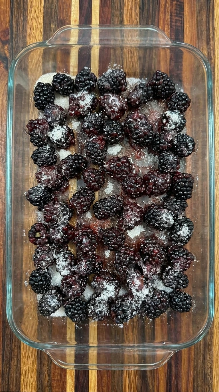 blackberries coated with sugar