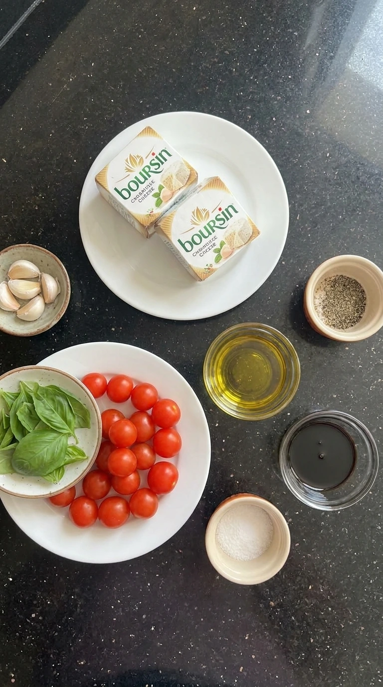 Ingredients for Boursin Bruschetta Dip