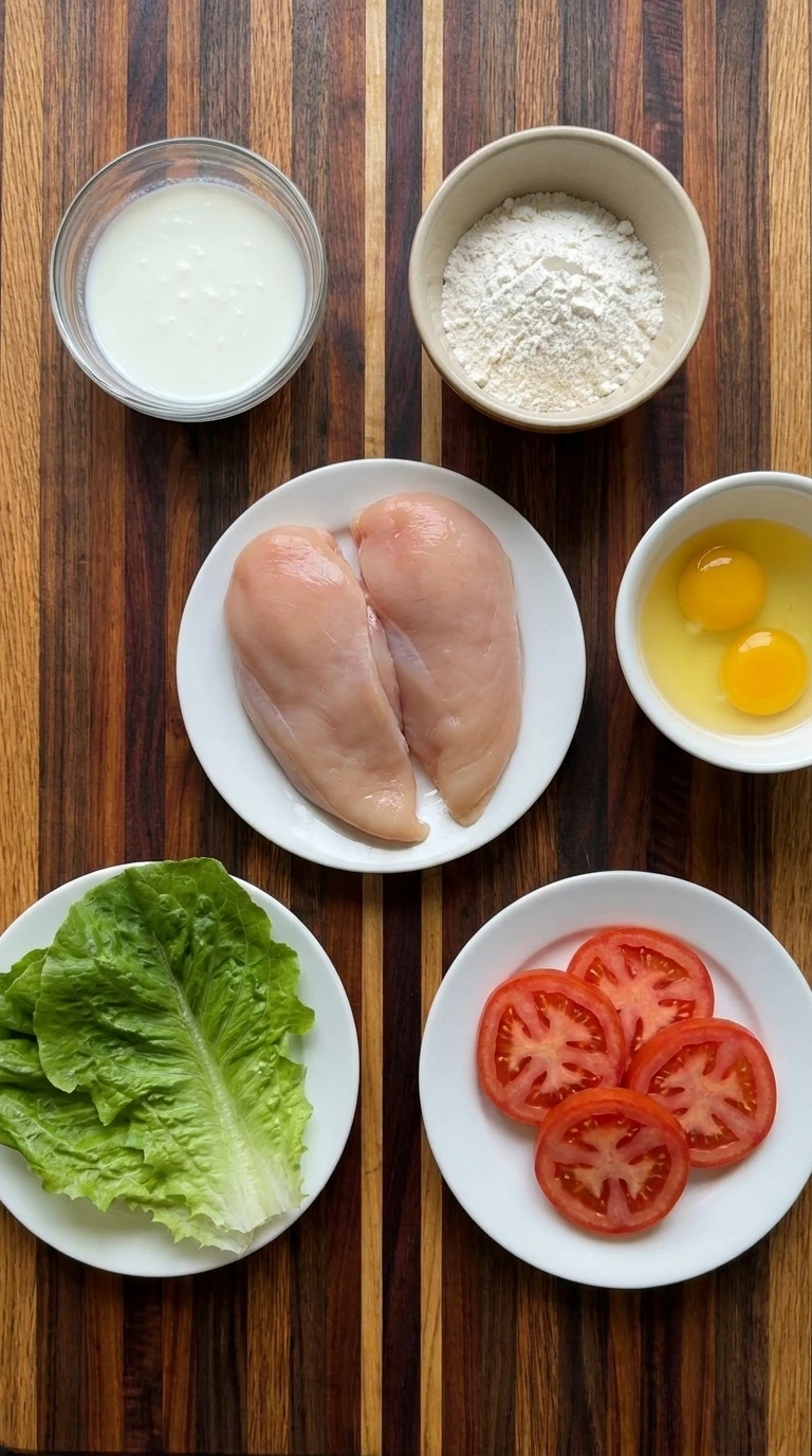 Ingredients for Cajun Crispy Chicken Sandwich