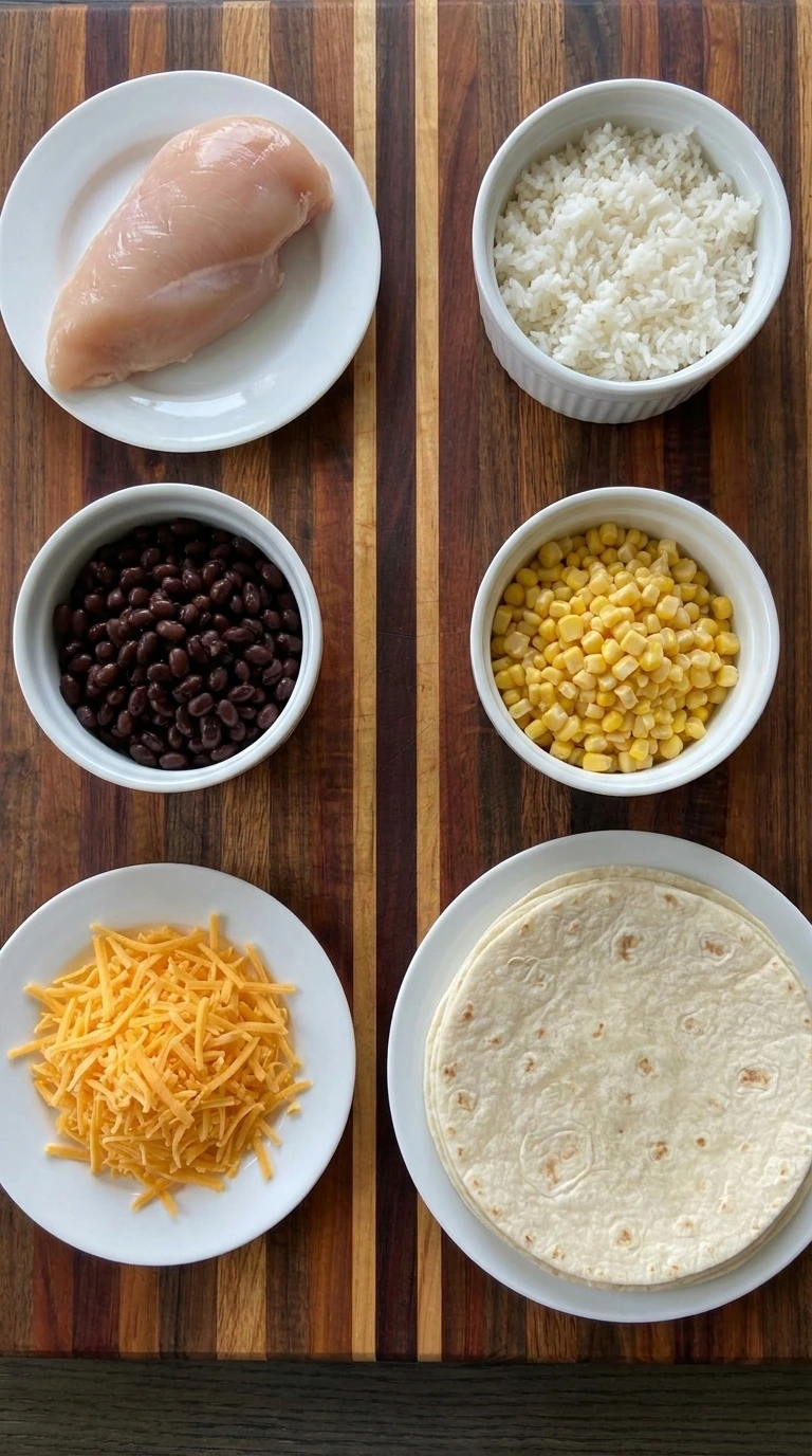 Ingredients for Chicken Burrito Casserole